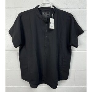 FIGS Technical Collection Women's Manila Oversized Scrub Top / Black / Size 2XL